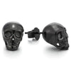 Rock Punk Gothic Small Stainless Steel Black Skull Stud Earrings for Men Women, 2 pcs - coolsteelandbeyond