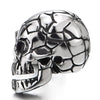 Rock Punk Gothic Stainless Steel Crack Skull Stud Earrings for Men Women, 2 pcs - COOLSTEELANDBEYOND Jewelry
