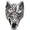 Rock Punk Mens Wolf Head Stud Earrings in Stainless Steel, 2 Pcs - COOLSTEELANDBEYOND Jewelry