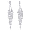 Sparkling Crystal Cluster Long Chain Tassel Waterfall Dangle Statement Earrings, Wedding Rhinestone - COOLSTEELANDBEYOND Jewelry