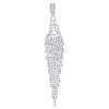 Sparkling Crystal Cluster Long Chain Tassel Waterfall Dangle Statement Earrings, Wedding Rhinestone - COOLSTEELANDBEYOND Jewelry