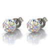 SPARKLING Cubic Zirconia, Stainless Steel Womens Ball Stud Earrings, 2pcs - COOLSTEELANDBEYOND Jewelry