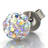 SPARKLING Cubic Zirconia, Stainless Steel Womens Ball Stud Earrings, 2pcs - COOLSTEELANDBEYOND Jewelry