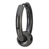 Stainless Steel Black Circle Beads Huggie Hinged Hoop Earrings for Men Women, 2pcs - coolsteelandbeyond