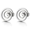Stainless Steel Flat Swirl Spiral Stud Earrings for Men for Women - COOLSTEELANDBEYOND Jewelry