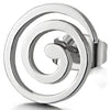 Stainless Steel Flat Swirl Spiral Stud Earrings for Men for Women - COOLSTEELANDBEYOND Jewelry