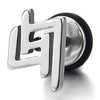 Stainless Steel Geometric Maze Stud Earrings for Men for Women, Screw Back, 2pcs - COOLSTEELANDBEYOND Jewelry