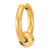 Stainless Steel Gold Color Circle Beads Huggie Hinged Hoop Earrings for Men Women, 2pcs - COOLSTEELANDBEYOND Jewelry