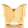 Stainless Steel Gold Color Double Butterflies Stud Earrings for Womens and, Polished and Satin - COOLSTEELANDBEYOND Jewelry