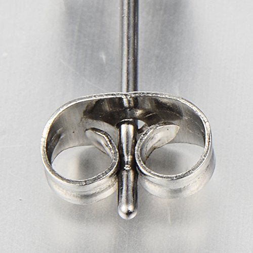 Stainless Steel Mens Dragon Claw Stud Earrings with 6mm Black Cubic Zirconia, 2pcs - COOLSTEELANDBEYOND Jewelry