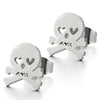 Stainless Steel Pirate Skull Stud Earrings for Men, Gothic Punk Rock, 2 pcs - COOLSTEELANDBEYOND Jewelry