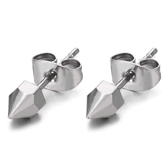 Stainless Steel Small Arrow Head Spike Stud Earrings for Men and Women, 1 Pair - coolsteelandbeyond