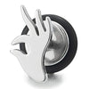 Stainless Steel Yoga Gyan Mudra Hand Sign Gesture Stud Earrings, Screw Back, Peace, 2pcs - COOLSTEELANDBEYOND Jewelry