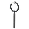 Steel Black Circle Huggie Hinged Hoop Non-Piercing Clip-on Earrings with Dangling Cuboid for Mens Womens - COOLSTEELANDBEYOND Jewelry