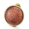 Stylish Gold Color Circle Stud Earrings with Glitter Sand Gem Stone - COOLSTEELANDBEYOND Jewelry
