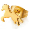 Tiny Small Stainless Steel Gold Color Horse Stud Earrings for Men Women, 2 pcs - COOLSTEELANDBEYOND Jewelry