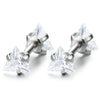 Two Ends Triangle Cubic Zirconia Stud Earrings Men Women, Steel Cheater Fake Ear Plugs Gauges - COOLSTEELANDBEYOND Jewelry