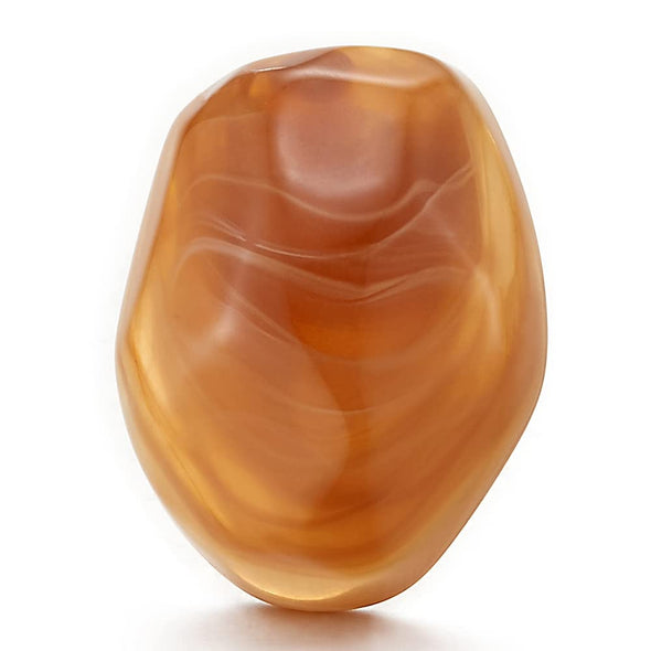 Unique Amber Color Irregular Geometric Convex Statement Stud Earrings Acrylic - COOLSTEELANDBEYOND Jewelry