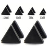 Unisex Stainless Steel Black Triangle Screw Stud Earrings for Man and Women, 2pcs - coolsteelandbeyond