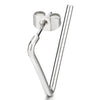 Unisex Stainless Steel Open Triangle Half Hoop Hinged Stud Earrings for Men and Women, 2pcs - COOLSTEELANDBEYOND Jewelry