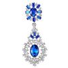 Victorian Blue Crystal Rhinestone Cluster Chandelier Teardrop Large Filigree Statement Earrings - COOLSTEELANDBEYOND Jewelry