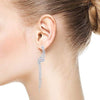 Wedding Angel Wing Tail Crystal Rhinestone Cluster Long Dangle Tassel Drop Statement Earrings - COOLSTEELANDBEYOND Jewelry