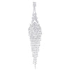 Wedding Bridal Rhinestone Pave Cluster Spiral Square Chain Long Tassel Dangle Statement Earrings - COOLSTEELANDBEYOND Jewelry