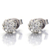WHITE Cubic Zirconia Stainless Steel Womens Ball Stud Earrings, 2pcs - COOLSTEELANDBEYOND Jewelry