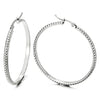 Women Steel Large Braided Pattern Circle Huggie Hinged Hoop Earrings, Fashion - COOLSTEELANDBEYOND Jewelry