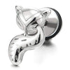 Womens Fox Face Long Tail Stud Earrings in Stainless Steel, Screw Back, 2 pcs - COOLSTEELANDBEYOND Jewelry