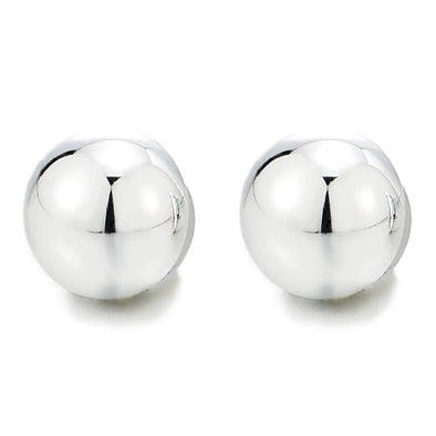 Womens Mens Magnetic Half Ball Dome Stud Earring, Non-Piercing Clip On Fake Ear, Mirror Surface - COOLSTEELANDBEYOND Jewelry