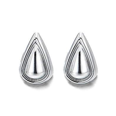 Womens Small Magnetic Teardrop Stud Earring, Non-Piercing Clip On Fake Ear, Polished - COOLSTEELANDBEYOND Jewelry