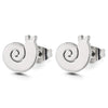 Womens Small Spiral Snail Stud Earrings, Stainless Steel, Cute, 2 pcs - COOLSTEELANDBEYOND Jewelry