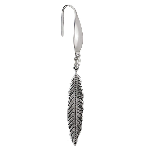 Womens Vintage Stainless Steel Leaf Feather Earrings Drop Dangle, Chic Fashion