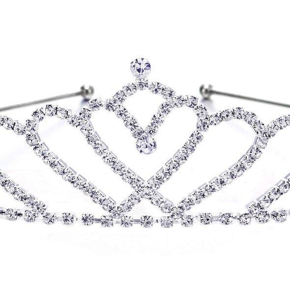 Beautiful Rhinestones Love Heart Tiara Crown Diadem Hair Hoop, Wedding Costume Party Prom Headband - COOLSTEELANDBEYOND Jewelry