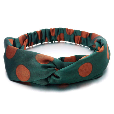 Boho Gypsy Hippie Polka Dot Hair Head Wrap Turban Headband Knot Crossed Hairband - COOLSTEELANDBEYOND Jewelry