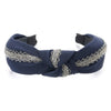 Hipster Bohemian Chic Blue Crossed Knot Lace Rhinestones Headband Hair Hoop Hairband - COOLSTEELANDBEYOND Jewelry