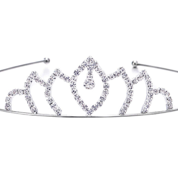 Rhinestones Crystal Leaf Princess Tiara Crown Diadem Hair Hoop, Wedding Costume Party Prom Headband - COOLSTEELANDBEYOND Jewelry
