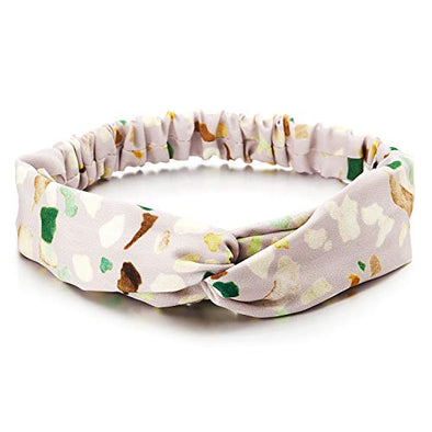 Summer Hippie Bohemian Cute Geometric Print Beige Brown Colorful Hair Head Wrap Headband Hairband - COOLSTEELANDBEYOND Jewelry