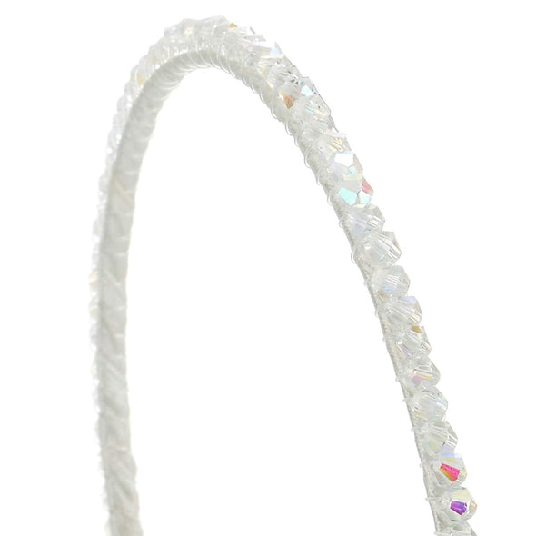 Thin Rainbow White Crystal Beads Chains Hair Crown Headband Hair Hoop Hairband Party, Unique - COOLSTEELANDBEYOND Jewelry