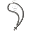 Mens Women Silver Black Two-strand Curb Chain Necklace with Cross in Grey Rhinestones - COOLSTEELANDBEYOND Jewelry