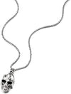 Skull Pendant Necklace for Men Women High Polished with 30 inches Wheat Chain - COOLSTEELANDBEYOND Jewelry