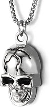 Skull Pendant Necklace for Men Women High Polished with 30 inches Wheat Chain - COOLSTEELANDBEYOND Jewelry