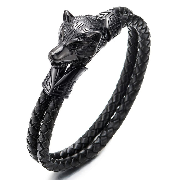 Wolf's Head Torc Bracelet - Norse Spirit