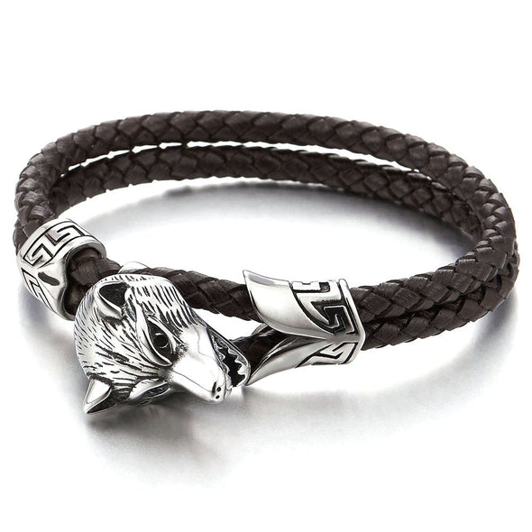 Viking Bracelet Fenrir Wolf Head Arm Ring Men's Torque | TheNorseWind