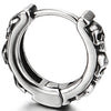 Mens Women Stainless Steel Chain of Skulls Circle Huggie Hinged Hoop Earrings 2 pcs - COOLSTEELANDBEYOND Jewelry