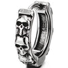 Mens Women Stainless Steel Chain of Skulls Circle Huggie Hinged Hoop Earrings 2 pcs - COOLSTEELANDBEYOND Jewelry