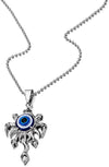 Mens Womens Steel Evil Eye Protection Pendant Necklace with 30 inches Ball Chain - COOLSTEELANDBEYOND Jewelry