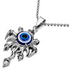 Mens Womens Steel Evil Eye Protection Pendant Necklace with 30 inches Ball Chain - COOLSTEELANDBEYOND Jewelry