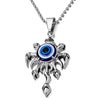 Mens Womens Steel Evil Eye Protection Pendant Necklace with 30 inches Ball Chain - COOLSTEELANDBEYOND Jewelry